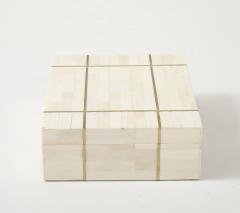 Tessalated Bone Brass Inlay Box - 4293719