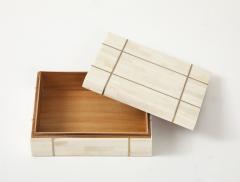 Tessalated Bone Brass Inlay Box - 4293721