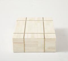 Tessalated Bone Brass Inlay Box - 4293722