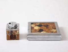 Tessellated Horn Cigarette Holder And Lighter By The Rudolph Collection - 3994496