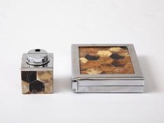 Tessellated Horn Cigarette Holder And Lighter By The Rudolph Collection - 3994497