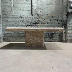 Tessellated Stone Bullnose Edge Pedestal Dining Table by Maitland Smith 1980 - 3720652