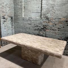 Tessellated Stone Bullnose Edge Pedestal Dining Table by Maitland Smith 1980 - 3720654