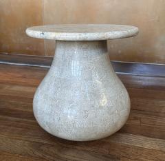 Tessellated Travertine Stone Drink Side Table French 1970 - 3615396