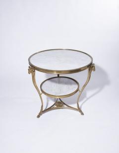 Tete De Belier Gueridon Table With White Marble  - 3201519