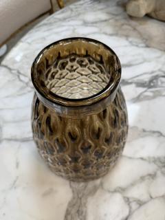 Textured Amber Glass Vase - 4373205