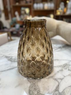 Textured Amber Glass Vase - 4373206