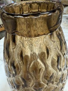 Textured Amber Glass Vase - 4373209