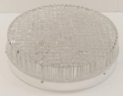 Textured Grid Pattern Industrial Glass Flush Mount - 138902