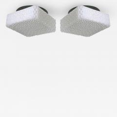 Textured Square Milk Glass Flush Mounts - 390103