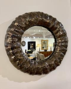 Textured raft shaped mirror black chrome metallic glaze Made By Aram C  - 4406970