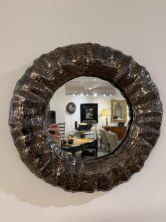 Textured raft shaped mirror black chrome metallic glaze Made By Aram C  - 4406972
