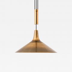 Th Valentiner Scandinavian Modern Ceiling Lamp in Brass by Thomas Valentiner 1960s - 4738546