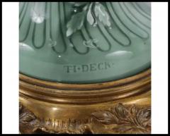 Th odore Deck Pair of French Theodore Deck Ormolu Mounted Celadon Porcelain Lamps - 3865398