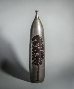 Thai Ceramic Tall Vase with Tree Design - 3686385