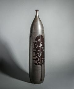 Thai Ceramic Tall Vase with Tree Design - 3686387