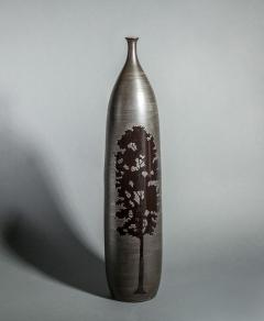 Thai Ceramic Tall Vase with Tree Design - 3686390