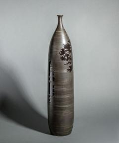 Thai Ceramic Tall Vase with Tree Design - 3686408