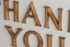 Thank You tole signage with raised letters 1950s American White and Gold - 2499125