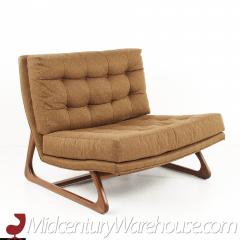 Thayer Coggin Sculpted Walnut Sled Leg Slipper Lounge Chairs A Pair - 2570180