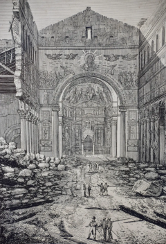 The Basilica of St Paul in Rome Early 19th Century Etching by Luigi Rossini - 2675724
