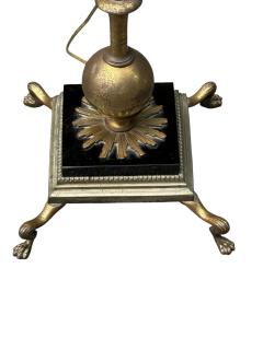 The Crest Company Crest Lighting Co ART DECO BRONZE BLACK MARBLE FLOOR LAMP WITH BRONZE DEER FINIAL BY CREST - 4697137