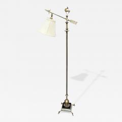 The Crest Company Crest Lighting Co ART DECO BRONZE BLACK MARBLE FLOOR LAMP WITH BRONZE DEER FINIAL BY CREST - 4698250