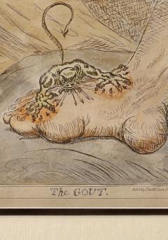 The Gout Hand Colored Engraving England 1835 - 3705086