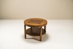 The Hague School Round Coffee In Oak Walnut And Ebony Netherlands 1930s - 3148337