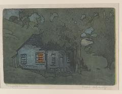 The Lighted Window Lithograph by Pedro de Lemos circa 1920 - 3698842