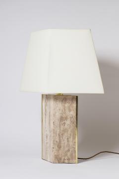 The Marine Travertine and Brass Table Lamp by Dorian Caffot de Fawes - 1481686