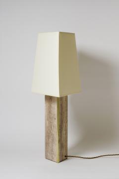 The Marine Travertine and Brass Table Lamp by Dorian Caffot de Fawes - 1481690