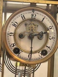 The New Haven Clock Company ANTIQUE BRASS AND GLASS REGULATOR CLOCK BY NEW HAVEN - 3017174