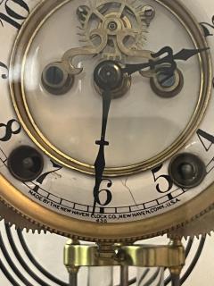 The New Haven Clock Company ANTIQUE BRASS AND GLASS REGULATOR CLOCK BY NEW HAVEN - 3017188