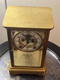 The New Haven Clock Company ANTIQUE BRASS AND GLASS REGULATOR CLOCK BY NEW HAVEN - 3017189