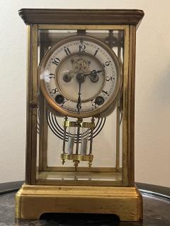 The New Haven Clock Company ANTIQUE BRASS AND GLASS REGULATOR CLOCK BY NEW HAVEN - 3017192