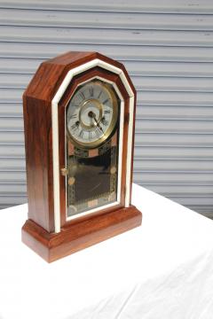 The New Haven Clock Company Antique Rosewood New Haven Clock Co Mantle Clock - 4215243