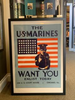 The U S Marines Want You Vintage WWII Recruitment Poster 1940 - 3539977