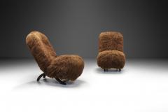 Theo Ruth Pair of Congo Lounge Chairs in Shearling by Theo Ruth The Netherlands 1950s - 4747041