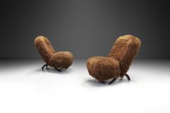 Theo Ruth Pair of Congo Lounge Chairs in Shearling by Theo Ruth The Netherlands 1950s - 4747521