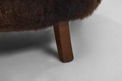 Theo Ruth Theo Ruth Lounge Chairs Upholstered in Brown Sheepskin Netherlands 1960s - 3717484
