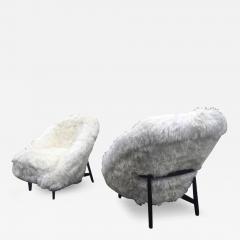 Theo Ruth Theo Ruth for Artifort 1950s Chairs Newly Covered in Sheep Fur - 3372138