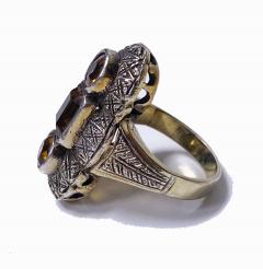 Theodor Fahrner attributed Art Deco Silver and orange stone Ring C 1920 - 1689315