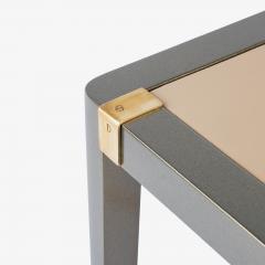 Theodore Alexander Accent Side Card Table in Green Metallic Lacquer Leather by Theodore Alexander - 4410683