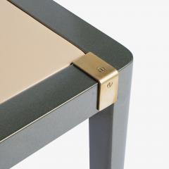 Theodore Alexander Accent Side Card Table in Green Metallic Lacquer Leather by Theodore Alexander - 4410684