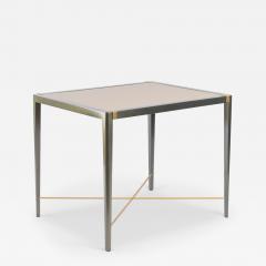 Theodore Alexander Accent Side Card Table in Green Metallic Lacquer Leather by Theodore Alexander - 4412762