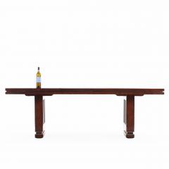 Theodore Alexander Large Mahogany Slab Table With Chrome Accents - 4513378