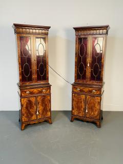 Theodore Alexander Pair of Bookcase Showcase Cabinets Theodore Alexander Althorp Mahogany - 3328652