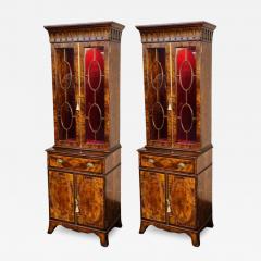 Theodore Alexander Pair of Bookcase Showcase Cabinets Theodore Alexander Althorp Mahogany - 3333459