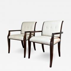 Theodore Alexander Pair of Theodore Alexander Mahogany Designer Dining Chairs - 2930869